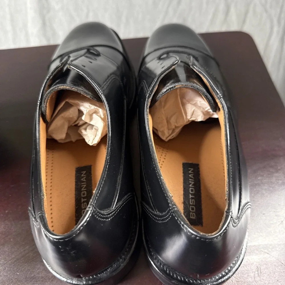 Bostonian Classics First Flex Mens Size 9.5 Cap Toe Oxford Shoes Black Leather